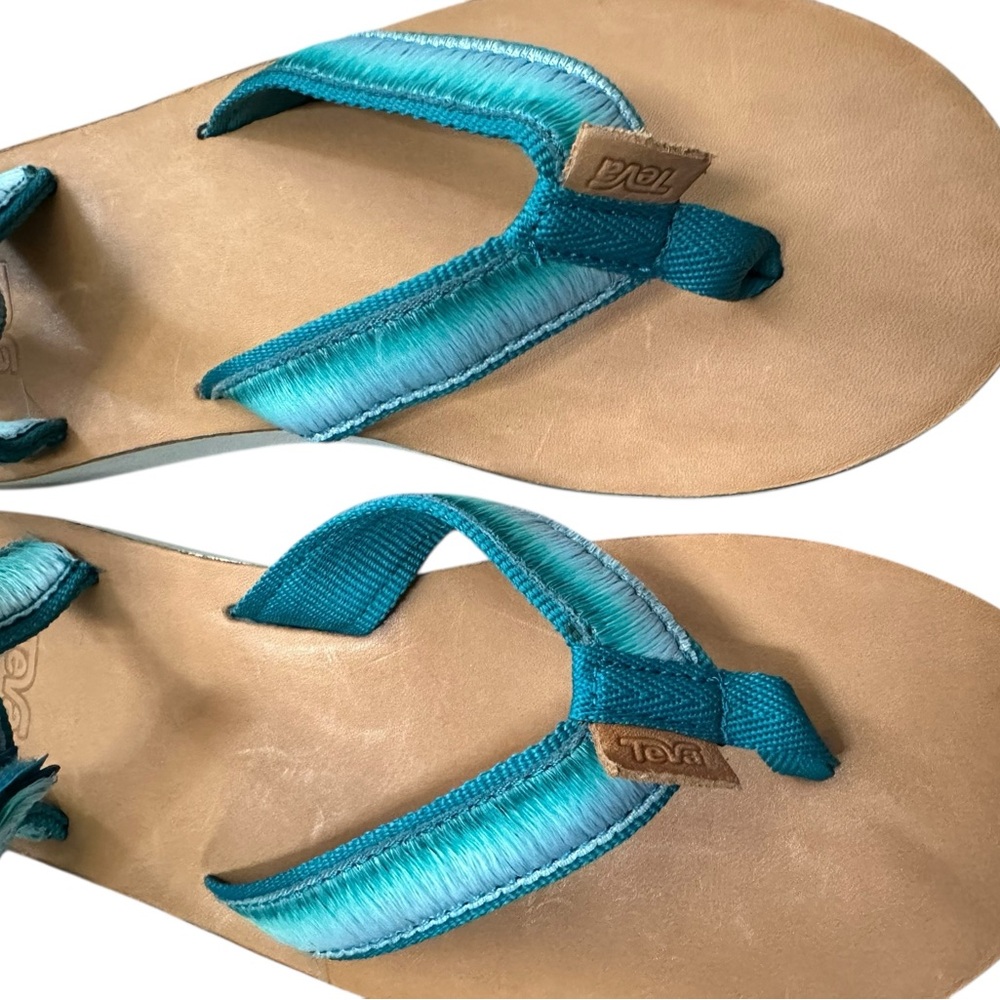 Teva Thong Ombre Sandals Teal/Blue Size 7 NWOT adjustable strap - Picture 4 of 8